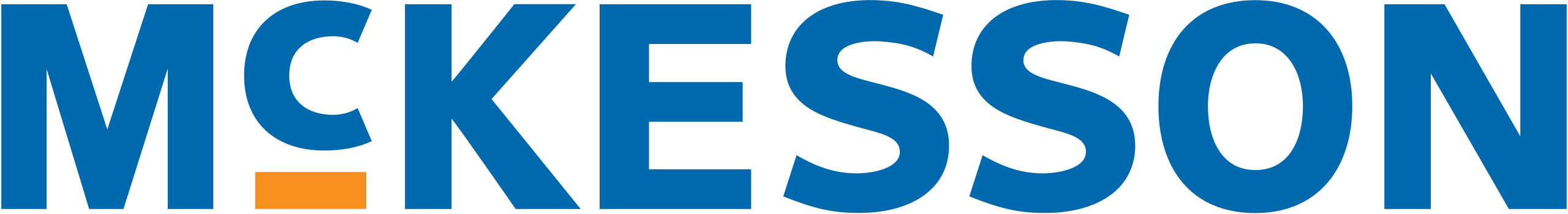 McKesson logo blue and orange wordmark