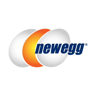 Newegg logo silver, orange, navy blue